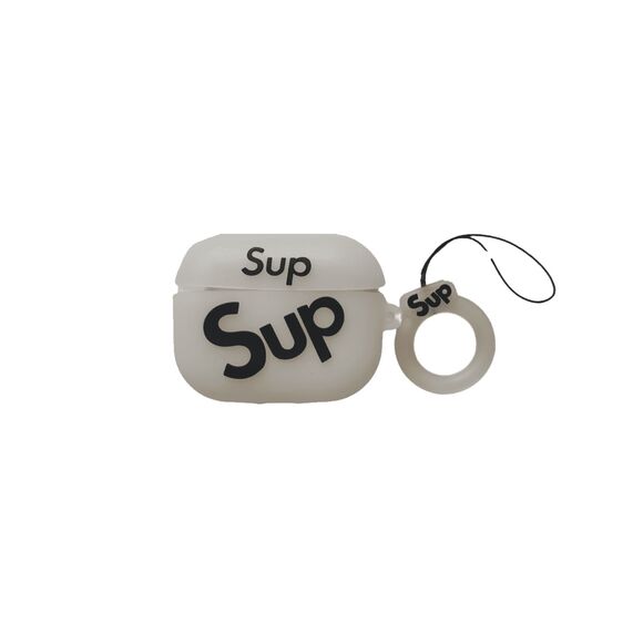 SUP AirPods Pro Case – Fits 1st/2nd Gen, White Silicone Cover + Keyring - Picture 2 of 3